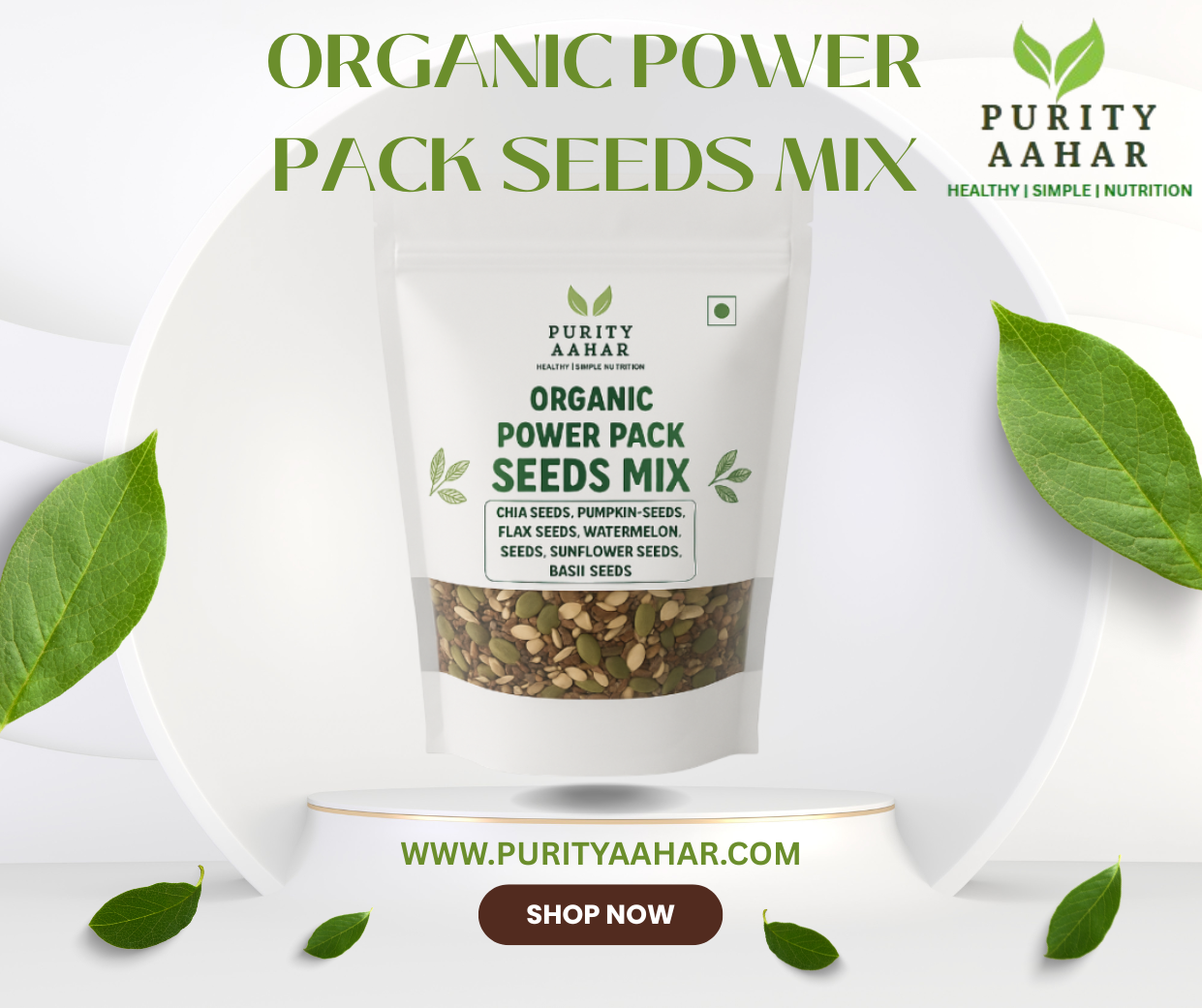 Organic Basil Seeds & Organic Power Pack Seeds Mix Combo