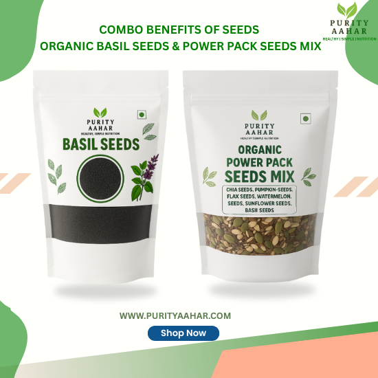 Organic Basil Seeds & Organic Power Pack Seeds Mix Combo