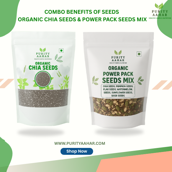 Organic Chia Seeds & Organic Power Pack Seeds Mix Combo